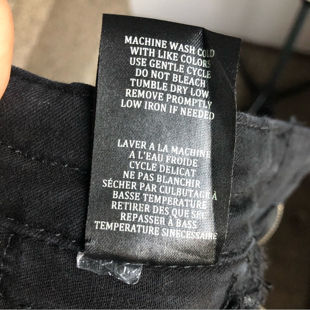 BLANK NYC Women’s Black Cotton Denim Cropped Cargo Pants Zipped Hems Size 29 - Picture 9 of 10